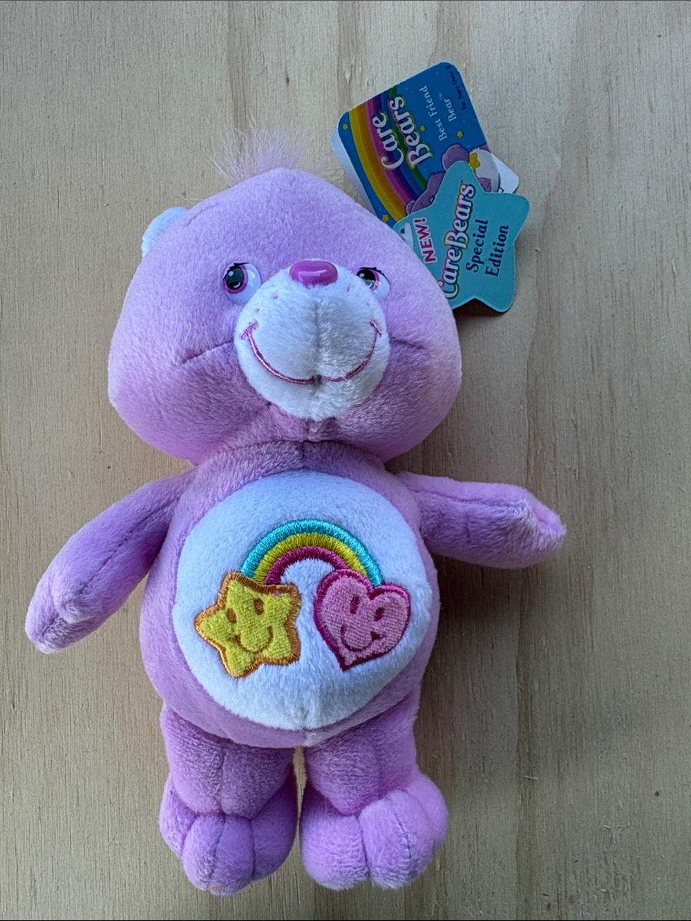 Care Bears Lavender Plush with Rainbow, Star & Heart Belly Patch
